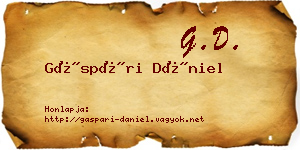 Gáspári Dániel névjegykártya